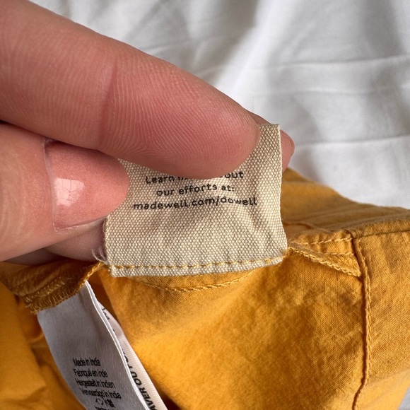 MADEWELL Flutter-Sleeve Square-Neck Mini Dress yellow Orange flutter Flouse - Picture 9 of 10